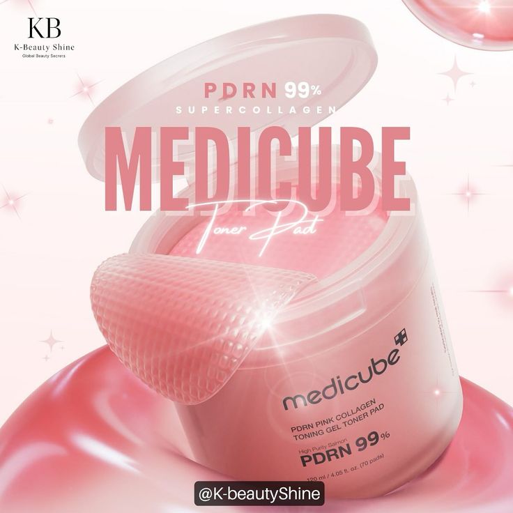 Medicube – Pads Toner Gel au Collagène Rose et PDRN