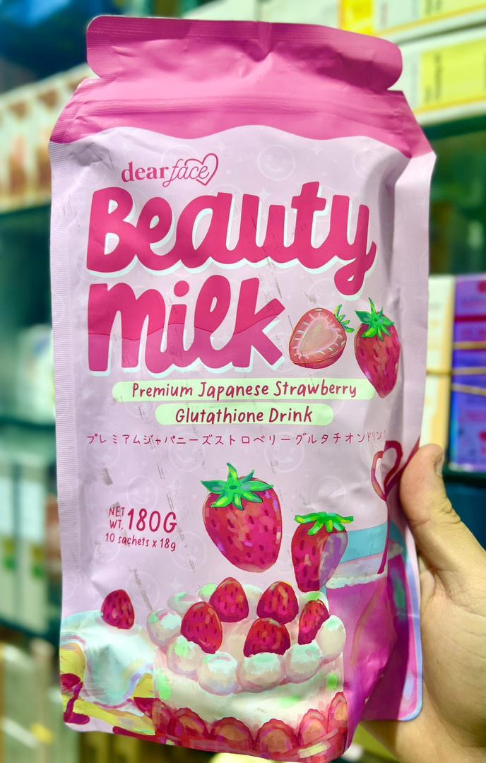 Beauty Milk – شراب الفراولة اليابانية مع الغلوتاثيون